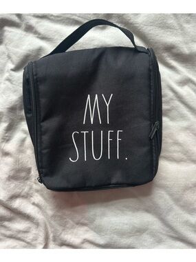 Rae Dunn “My Stuff” Black Travel Toiletry Organizer Bag Zip Case